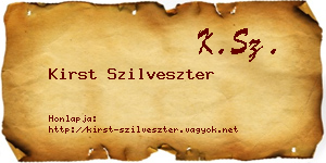 Kirst Szilveszter névjegykártya