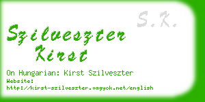 szilveszter kirst business card